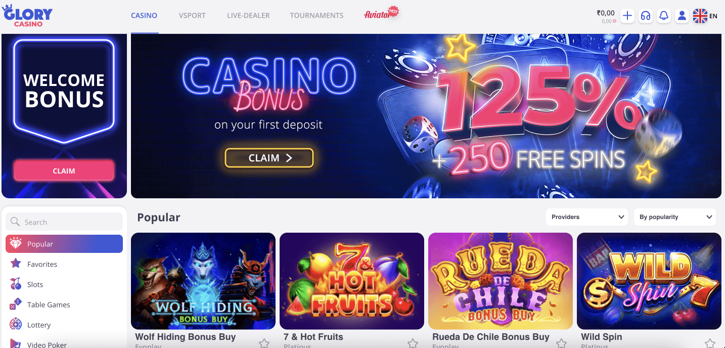 glory Casino welcome bonus